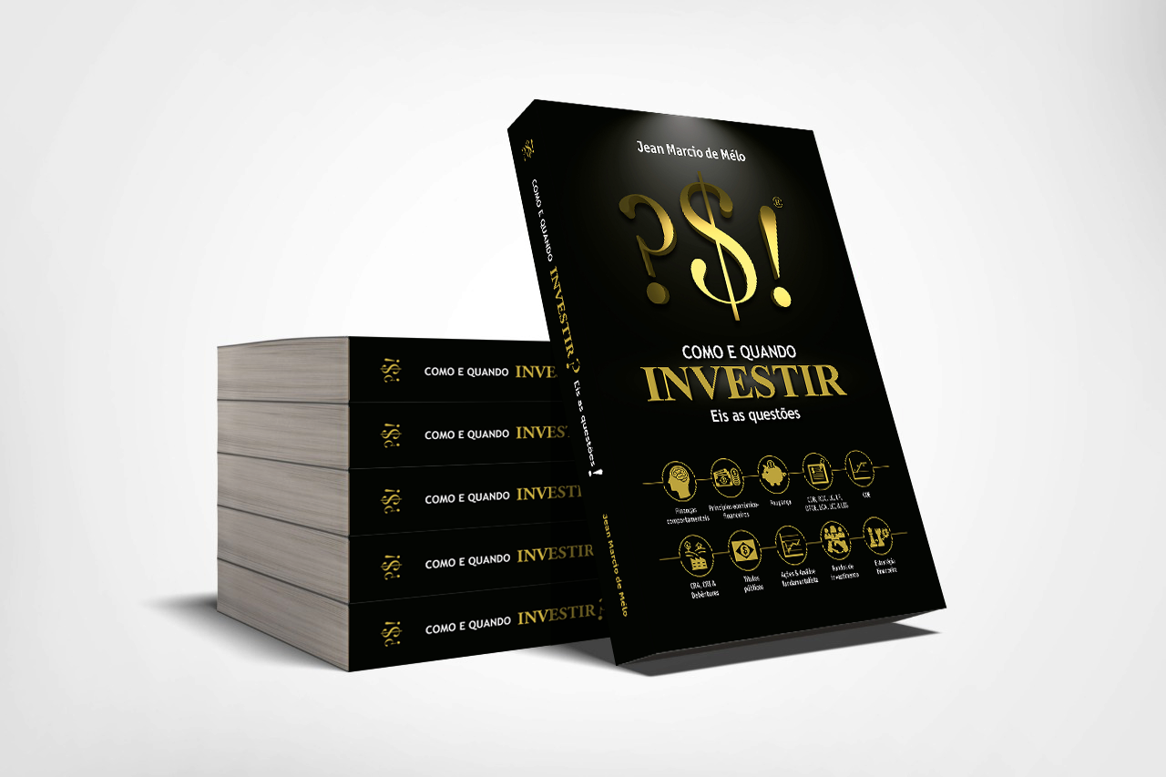 Mockup do livro Como e quando investir? Eis as questões! — obra de educação financeira do Como e Quando Investir