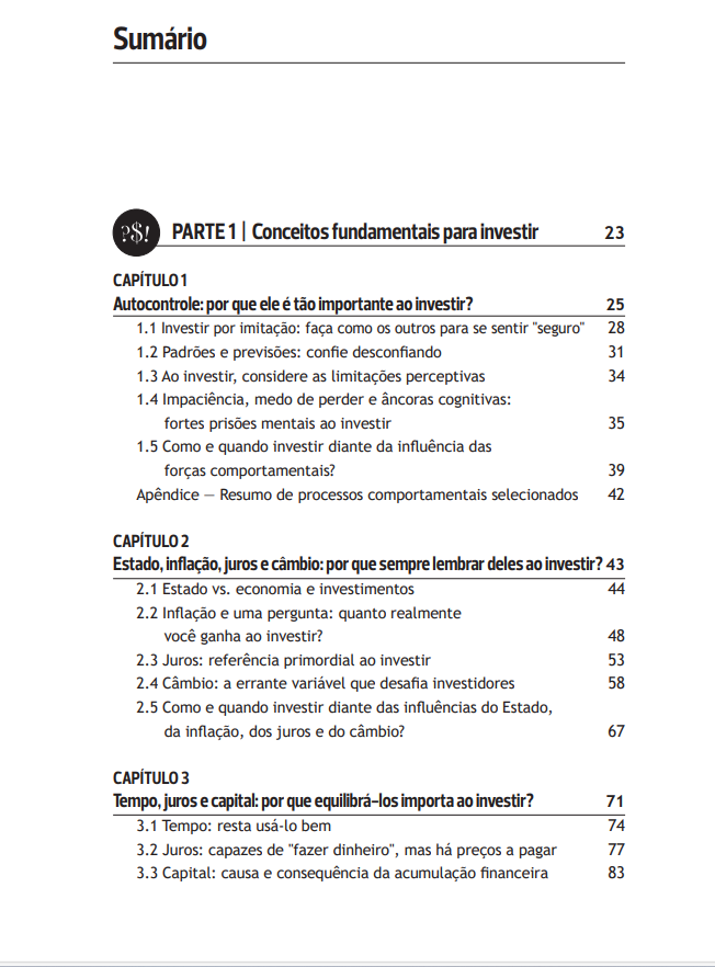 Sumário do livro Como e Quando Investir — página 1
