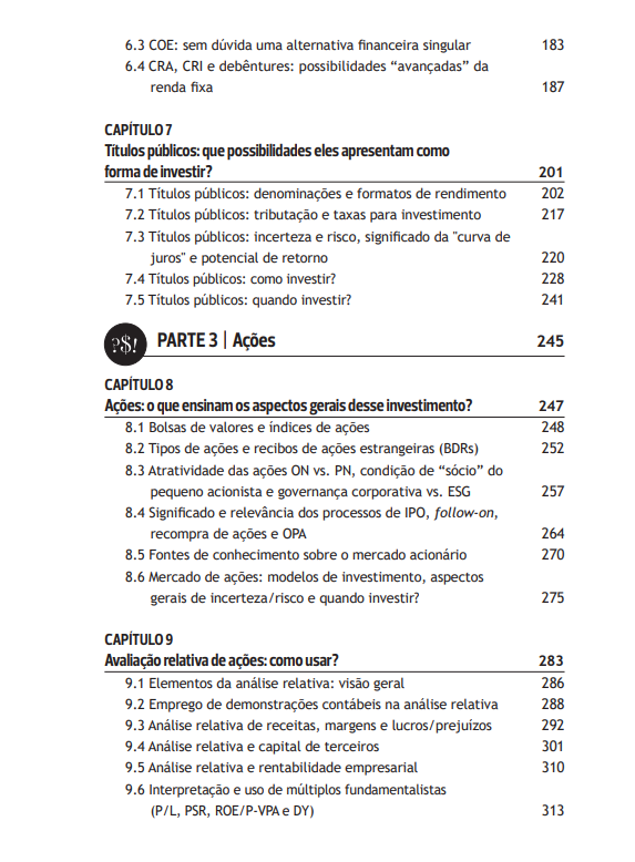Sumário do livro Como e Quando Investir — página 3